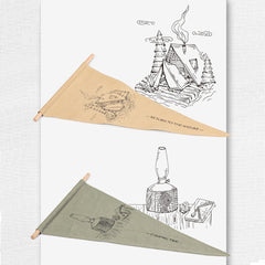 green Camp flag Vintage canvas flag camping equipment Camping and hanging flag 07FC0E-D4 - KOEEK