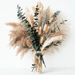Green Pampas Grass Bohemian Bouquet -Lavender and Tree Trunk Flower Arrangement 07FC0E-D4 - KOEEK