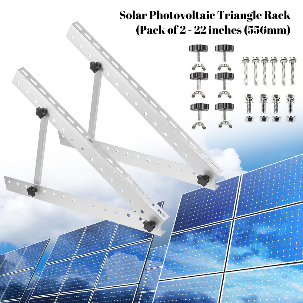 ny 2-8x Solpanel RV Tilt Mount Beslag Tag Flad Overflade Justerbar Vinkelramme