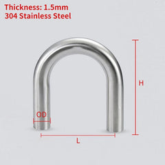 1PC 180 Degree Elbow U-Bend Exhaust Pipe 180° Tube Polished 304 Stainless Steel 07FC0E-D4 - KOEEK