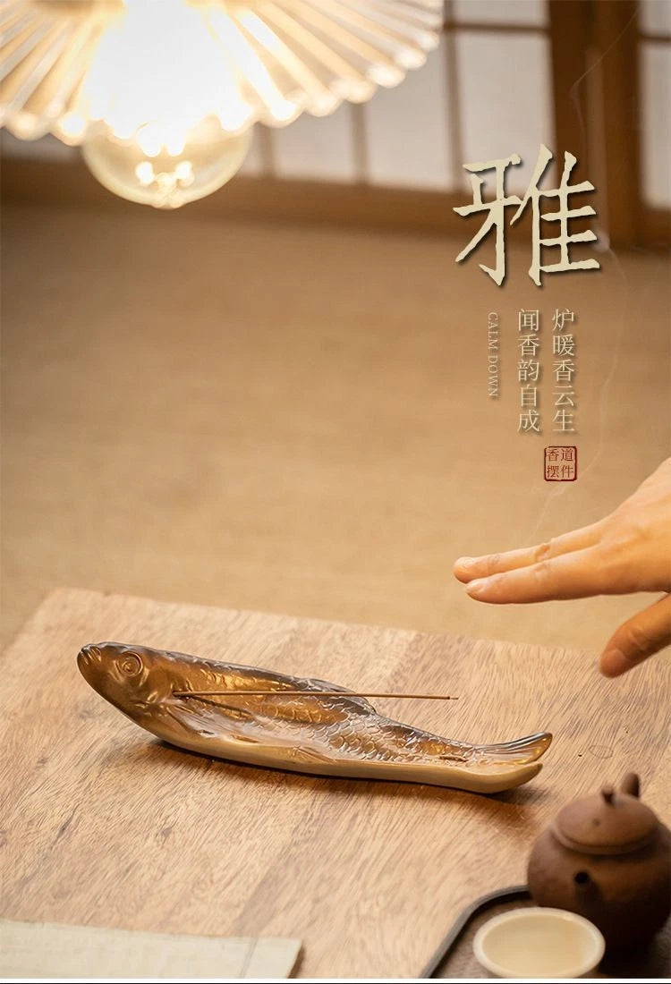 Ceramic Incense Holder Tea Ceremony Decor Home Indoor Sandalwood Stick Stand 07FC0E-D4 - KOEEK