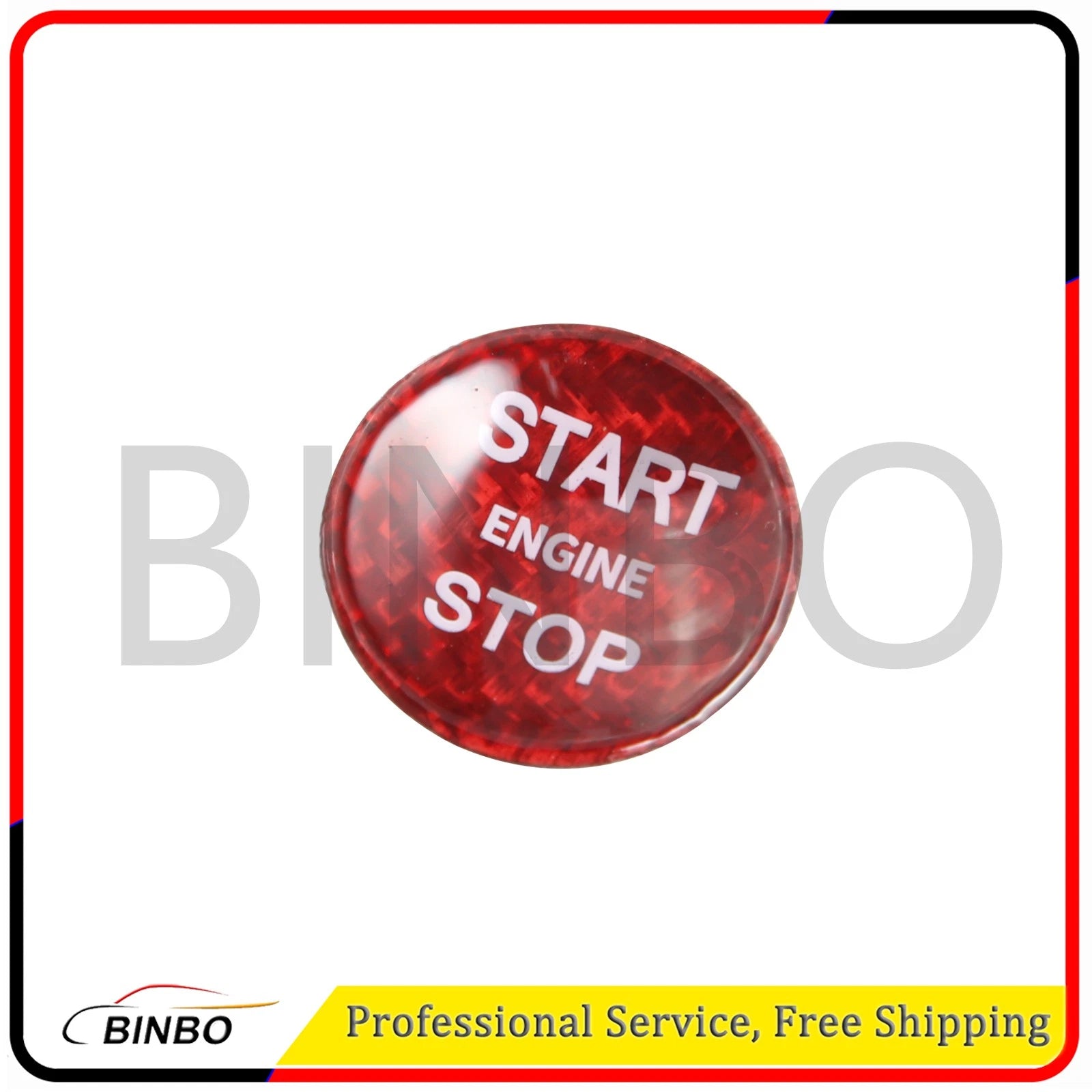 Red Start Stop Engine Button Switch Cover Trim fit for Jaguar XJ 2010-2019 07FC0E-D4 - KOEEK