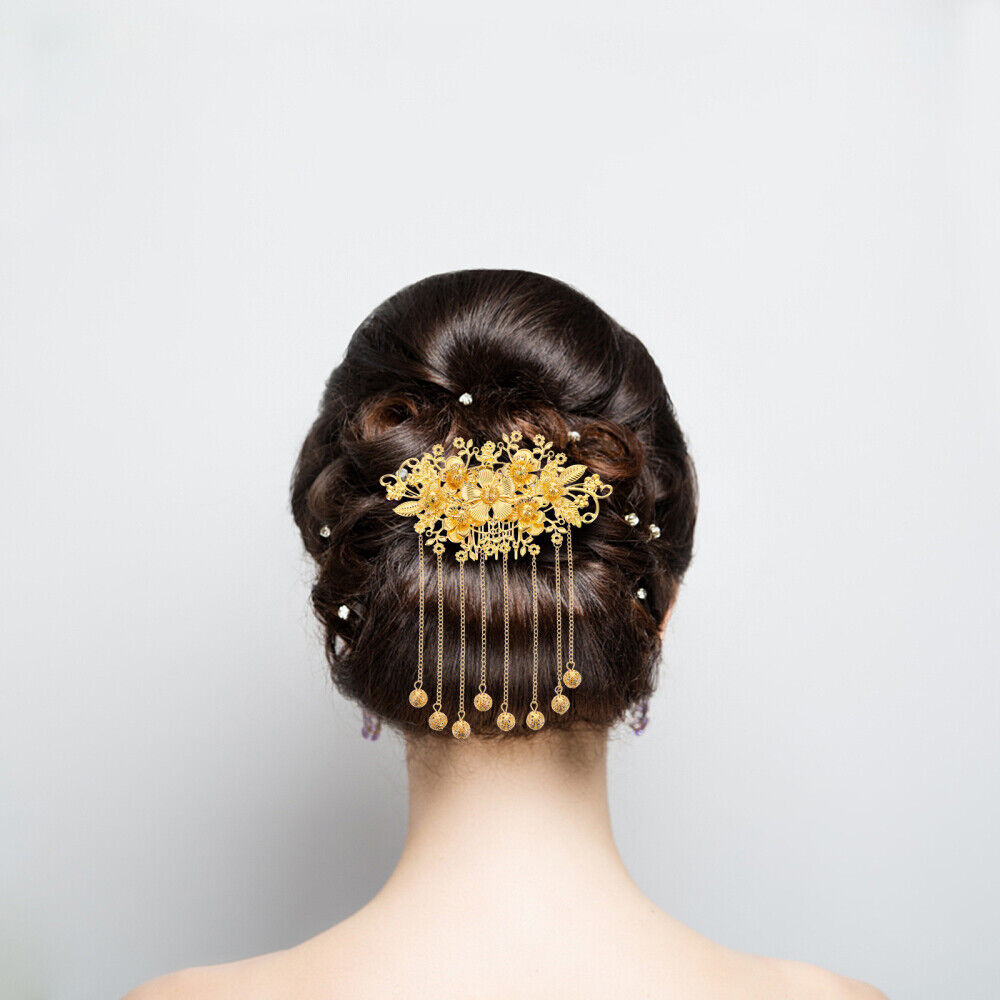 used Flower Headdress Bride Hair Comb Chinese Side Hair Comb Chinese koeek - KOEEK