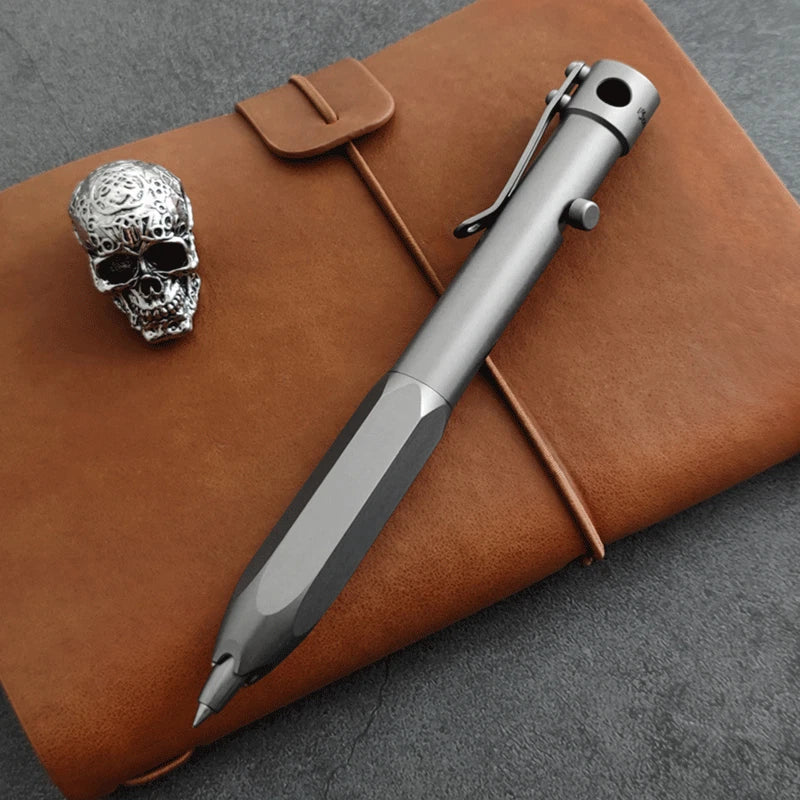 EDC Titanium Practical Ballpoint Pen Working Signature Pocket Pen with 5 Refills 07FC0E-D4 - KOEEK