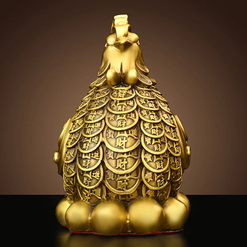 15cm Exquisitely Copper Chicken Ornament Home Furnishing Decoration Arts Crafts 07FC0E-D4 - KOEEK