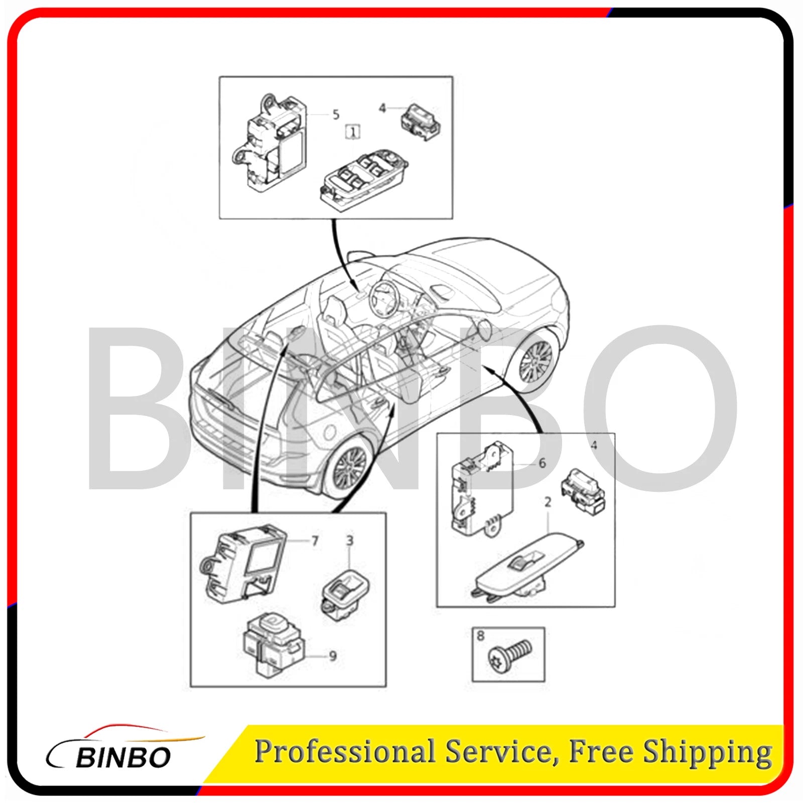 31334348 FRONT RIGHT POWER WINDOW CONTROL SWITCH For VOLVO S60 V60 XC60 07FC0E-D4 - KOEEK