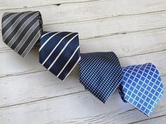 new KissTies Mens 63'' Extra Long Tie Check Plaid Striped Bright Blue White KISSTIES - KOEEK