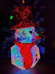 ! Prismatic Iridescent LED Light-up Snowman 16" Great Holiday Item! 07FC0E-D4 - KOEEK