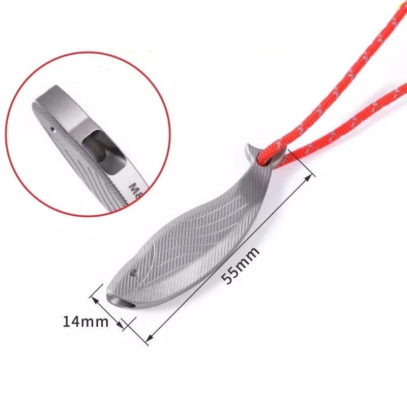 Titanium Safety Whistle Emergency Survival Whistle Necklace Outdoor Travel EDC 07FC0E-D4 - KOEEK