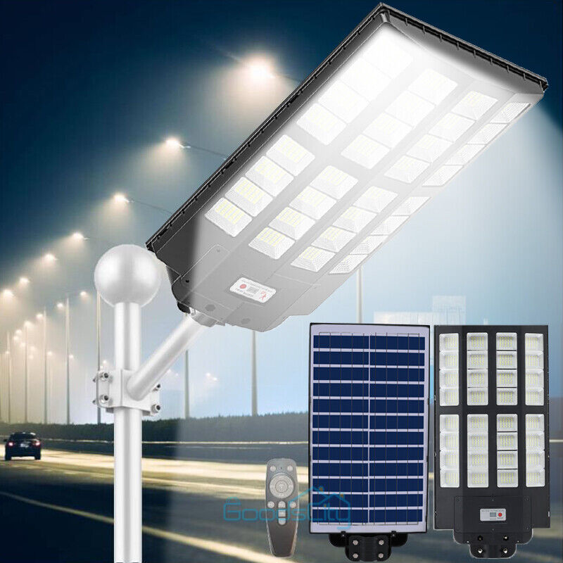 ny 1200W LED Luz Solar Para Exterior Con Sensor De Movimiento Jardin Patio Lampara