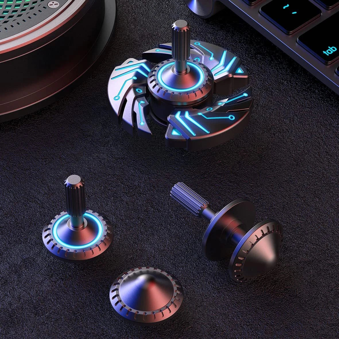 Fidget Spinners, Luminous Durable High Speed Bearing Metal, Removable Deformable 07FC0E-D4 - KOEEK