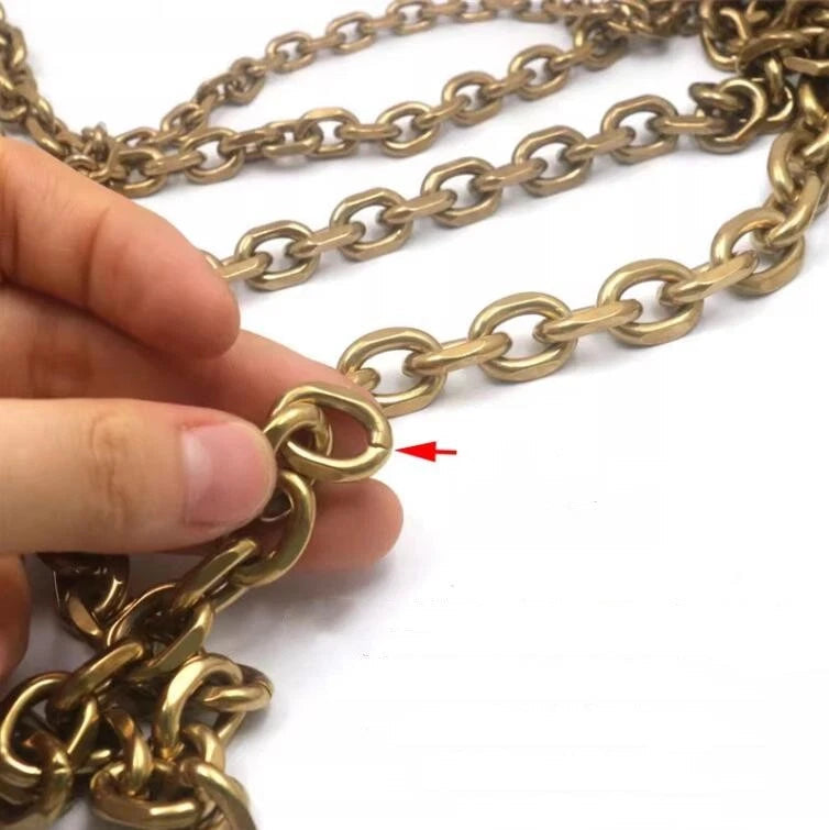 Brass DIY Heavy duty 8.5mm Width Solid Brass Chain Key Wallet Bag Dog Chain 1pc 07FC0E-D4 - KOEEK