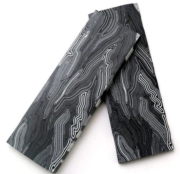 2 Pcs Knife Handle Glass Fiber G10 Damascus Pattern Scales Blanks 130x42x8mm EDC 07FC0E-D4 - KOEEK