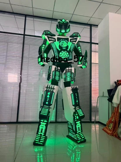 Glowing LED Robot Costume - Illuminated Cosplay For Dance & Parties DJ Part 07FC0E-D4 - KOEEK
