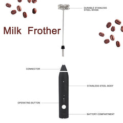 ny Espumador de Leche Electrico Inoxidable Batidora Electrica De Mano Para Cafe