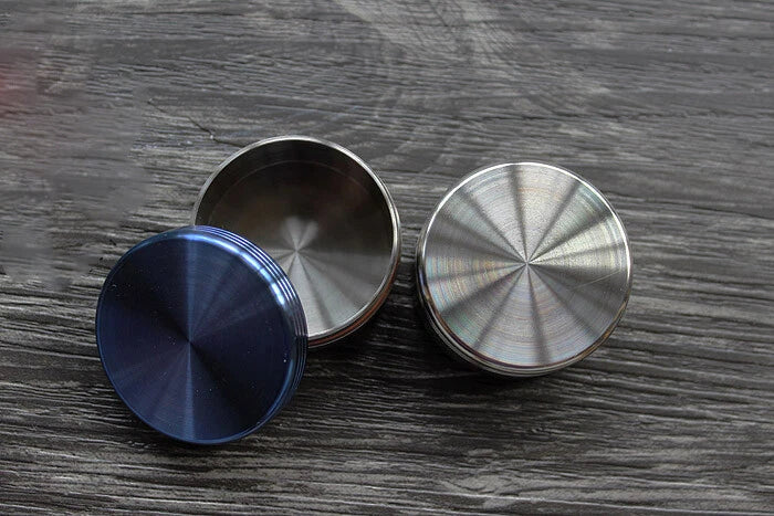 Round Travel Waterproof Titanium Alloy Pill Holder Box Medicine Container Case 07FC0E-D4 - KOEEK