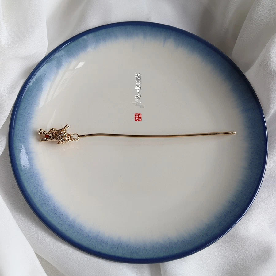 Ancient Hanfu Hairpin Hair Step Shake Headdress Hair Stick Dragon Head Stick A 07FC0E-D4 - KOEEK