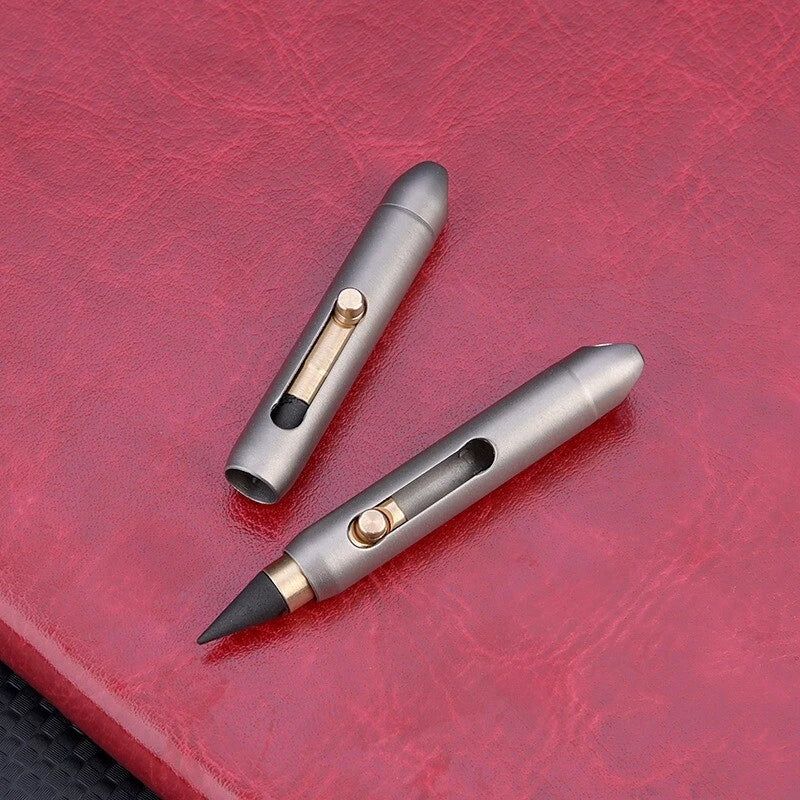EDC Mini Titanium Brass Infinity Pencil Portable Writing Tool Keychain Outdoor 07FC0E-D4 - KOEEK