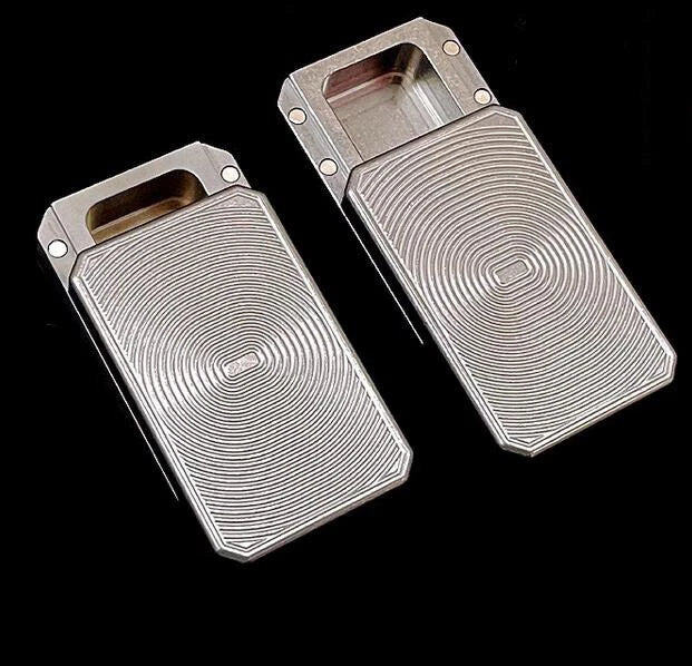1PC TC4 Titanium Case Storage Container EDC Push Card Slider Pocket Toy Gift 07FC0E-D4 - KOEEK