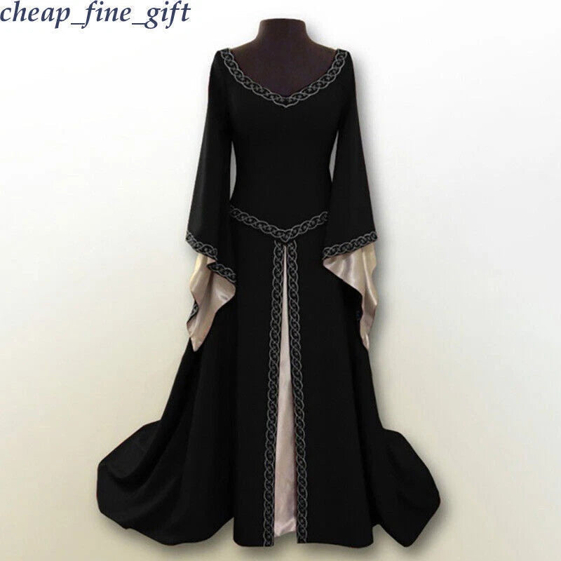 Women Medieval Renaissance Fancy Maxi Princess Dress Halloween Cosplay Costumes 07FC0E-D4 - KOEEK
