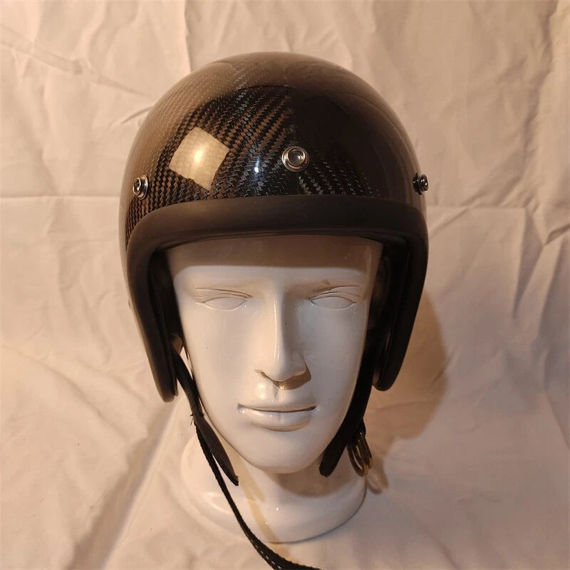 3/4 Face Helmet Carbon Fiber Motorcycle 500TX Retro Motorbike Rider Helmet 07FC0E-D4 - KOEEK