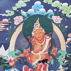 36" King of Treasures Brocade Tibetn Tangka Embroidery Hanging Painting Ornament 07FC0E-D4 - KOEEK