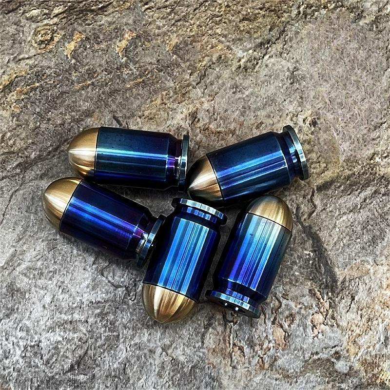 Titanium Brass Bullet Shape Knife Lanyard Bead Paracord Pendant Zipper Pull EDC 07FC0E-D4 - KOEEK