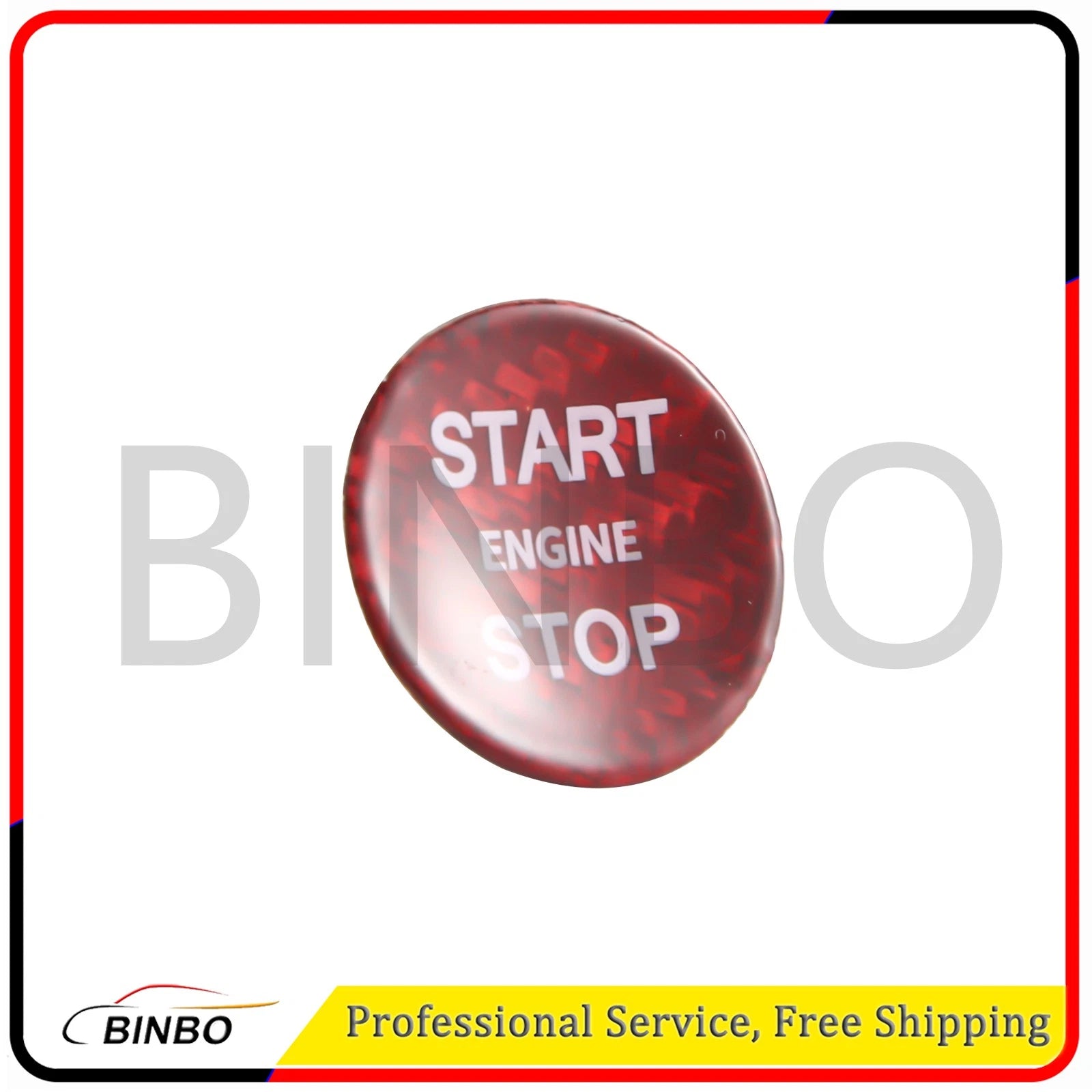 Red Start Stop Engine Button Switch Cover Trim fit for Jaguar XJ 2010-2019 07FC0E-D4 - KOEEK