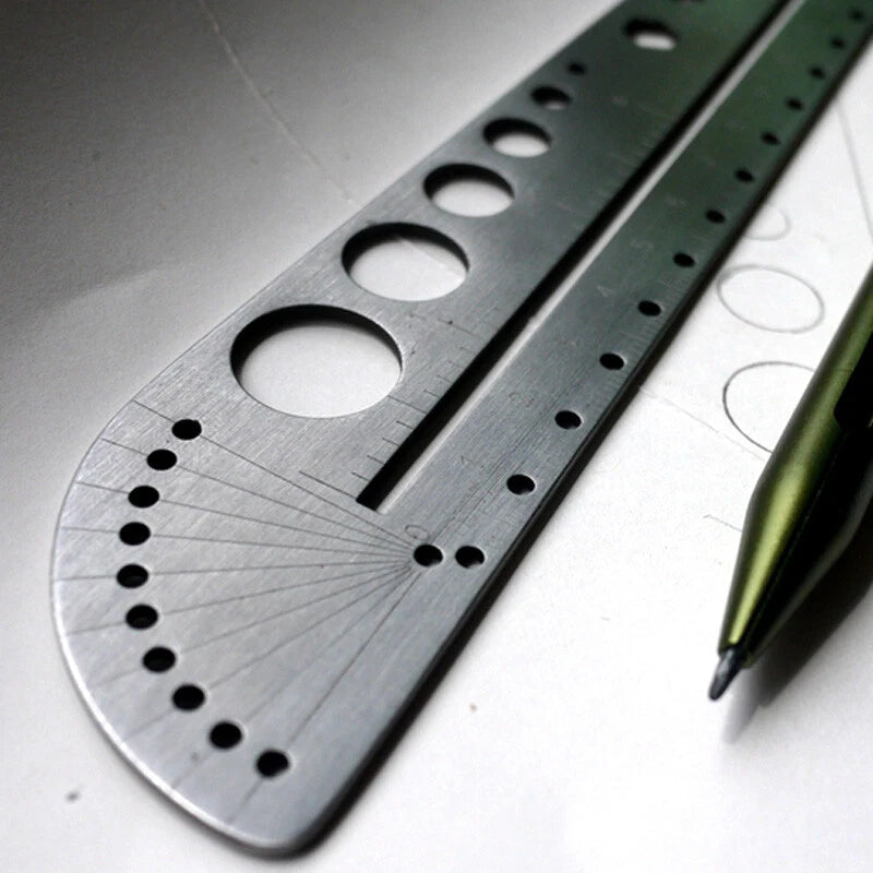 EDC Titanium Alloy Ruler Stainless Steel Portable Outdoor Compasses Tools 07FC0E-D4 - KOEEK
