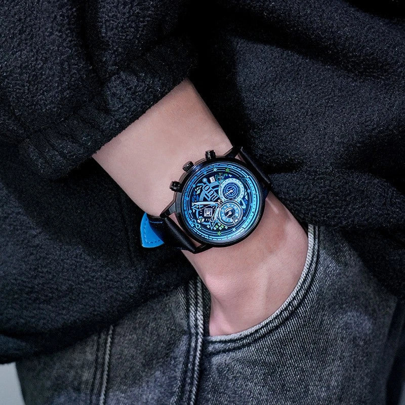 Anime Vsinger AI Luo Tianyi Cos Watch Six Needle Quartz Wrist Watch Xmas Gift 07FC0E-D4 - KOEEK