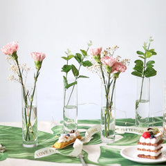 Glass Cylindrical Bud Vases for Centerpieces, Set of 12 Clear Small Vases 07FC0E-D4 - KOEEK