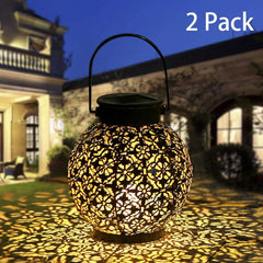 Solar Lanterns Outdoor Hanging Solar Lights Decorative Garden Lights (2 Pack) 07FC0E-D4 - KOEEK
