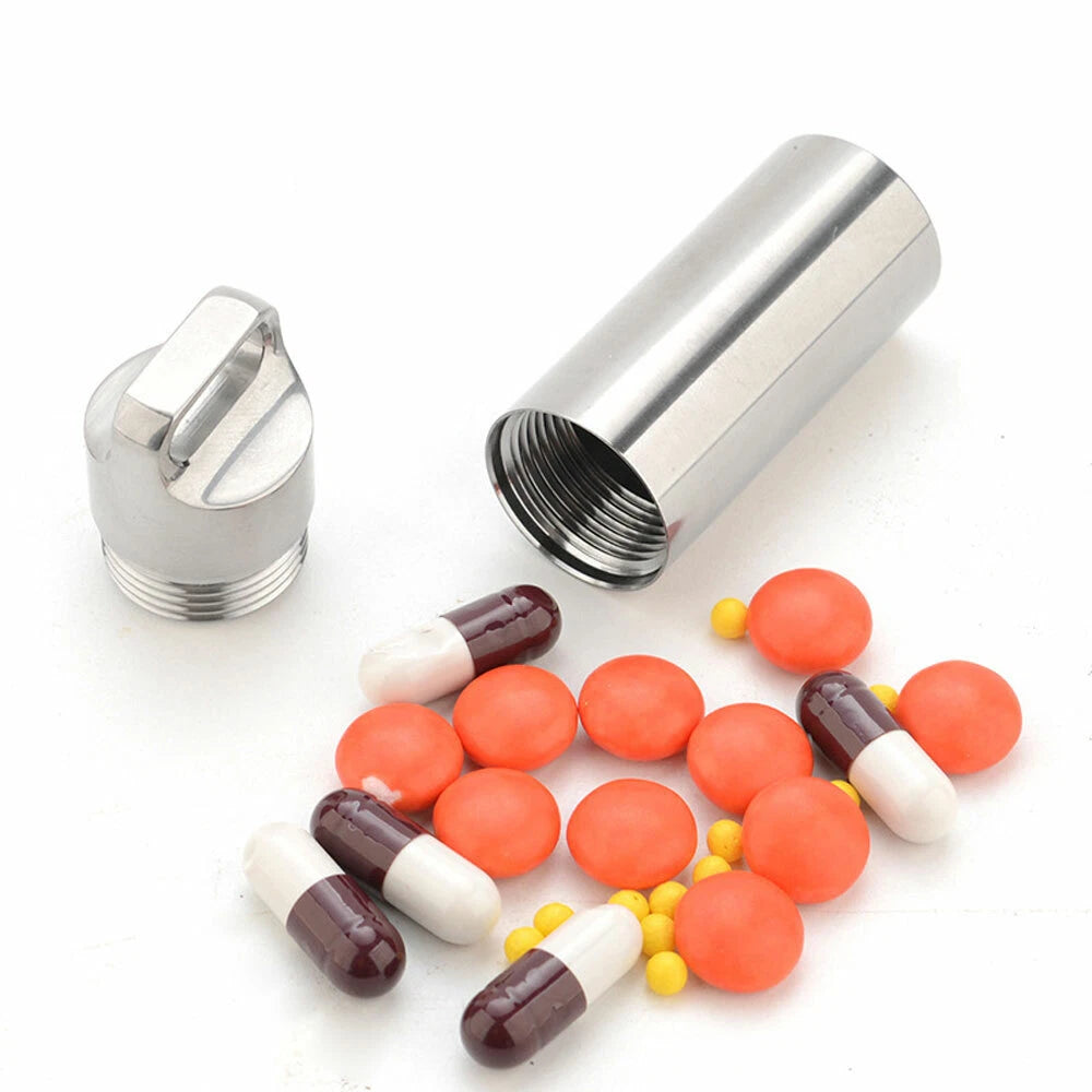 EDC Titanium Multi Tools Waterproof Portable Medicine Bottle Key Pendant Box Set 07FC0E-D4 - KOEEK