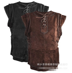 Men's Medieval Vintage Steampunk Vest Renaissance Sleeveless Cos Costume Shirt 07FC0E-D4 - KOEEK