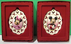 LENOX  Disney MICKEY & MINNIE MOUSE CAMEO - Flat Style ORNAMENTS -- ES LENOX - KOEEK
