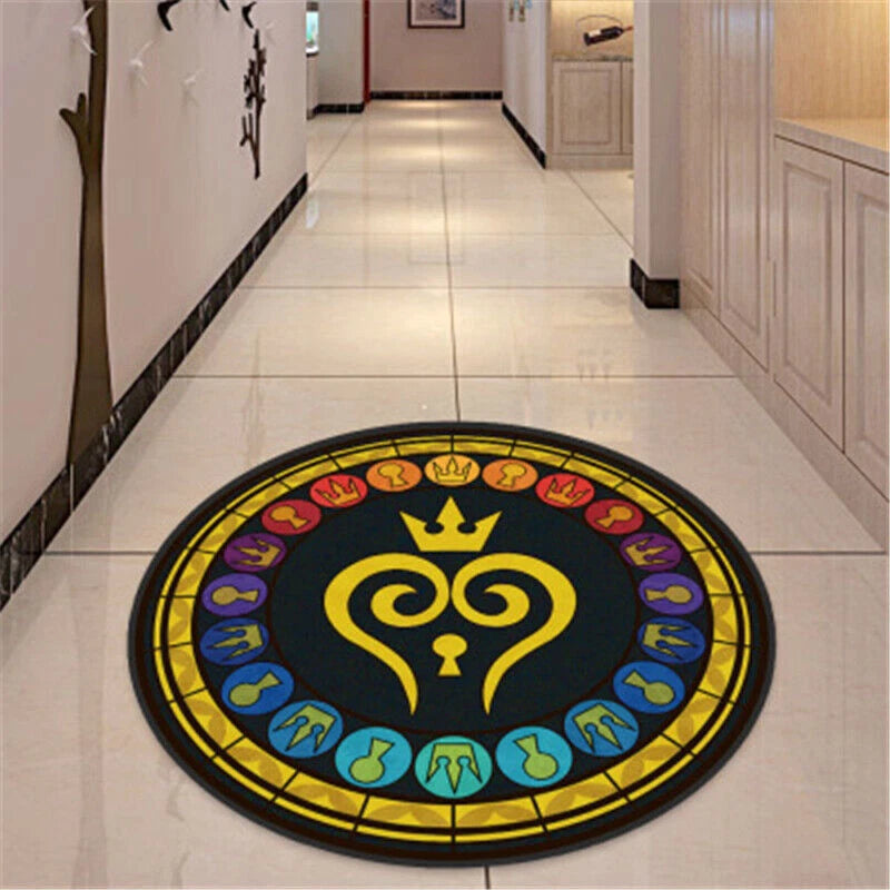 Kingdom Hearts Floor Rug Bedroom Doormat Non-slip Chair Mat Round/Square Carpet 07FC0E-D4 - KOEEK