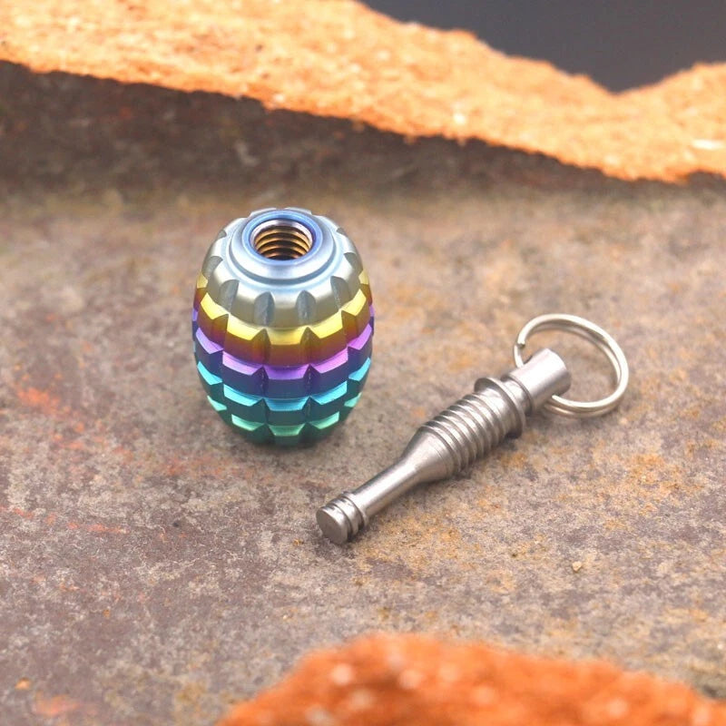 EDC Titanium Knife Lanyard Bead Parachute Cord Pendant with Clean Ear Wax Tool 07FC0E-D4 - KOEEK