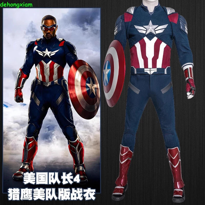Captain America 4 Falcon Sam Wilson Men Cosplay Costume Top Pants Outfits Props 07FC0E-D4 - KOEEK