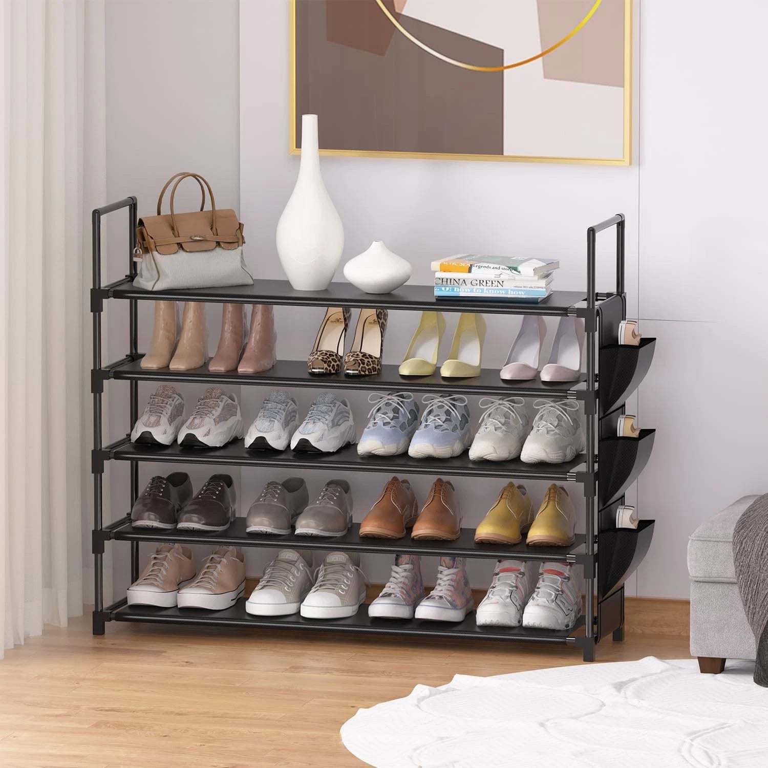 Shoe Rack 5 Tier Shoe Organizer Storage 20-25 Pairs Shoes Rack for Closet Shoes 07FC0E-D4 - KOEEK