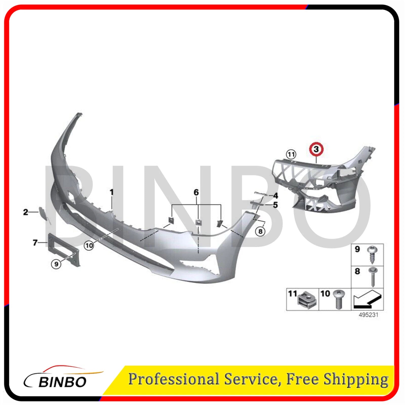 FIT FOR BMW 3&SERIES G20 FRONT BUMPER RIGHT 51117422248 19-19 07FC0E-D4 - KOEEK