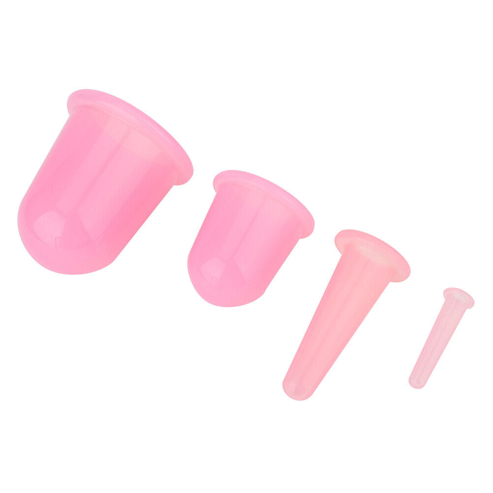 new 4pcs Vaccum Massager Cupping Cup Lifting Firming Therapy Treatment (Pink) HGF koeek - KOEEK