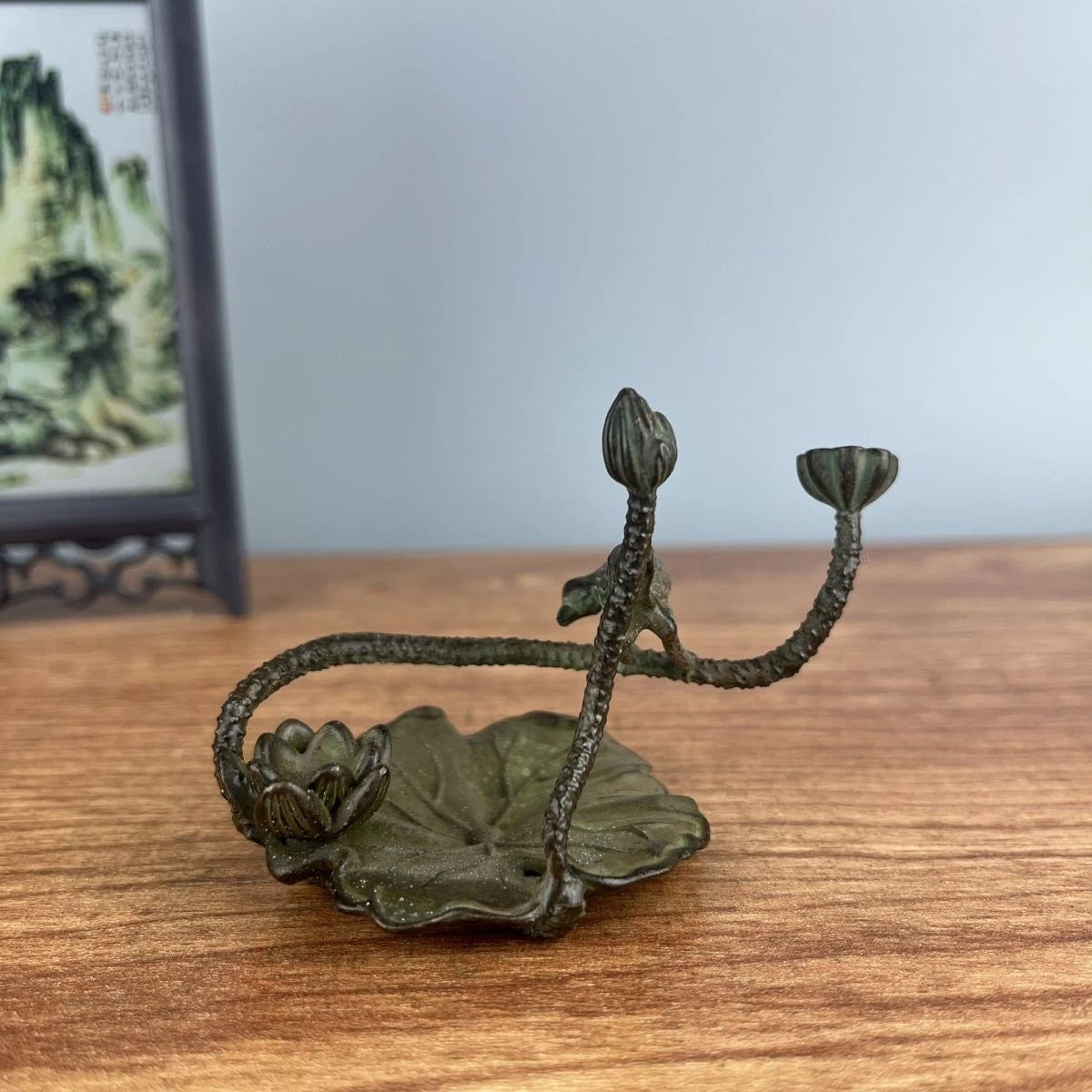 Lotus Backflow Incense Burner Copper Tea Pet Tea Art Decor 07FC0E-D4 - KOEEK