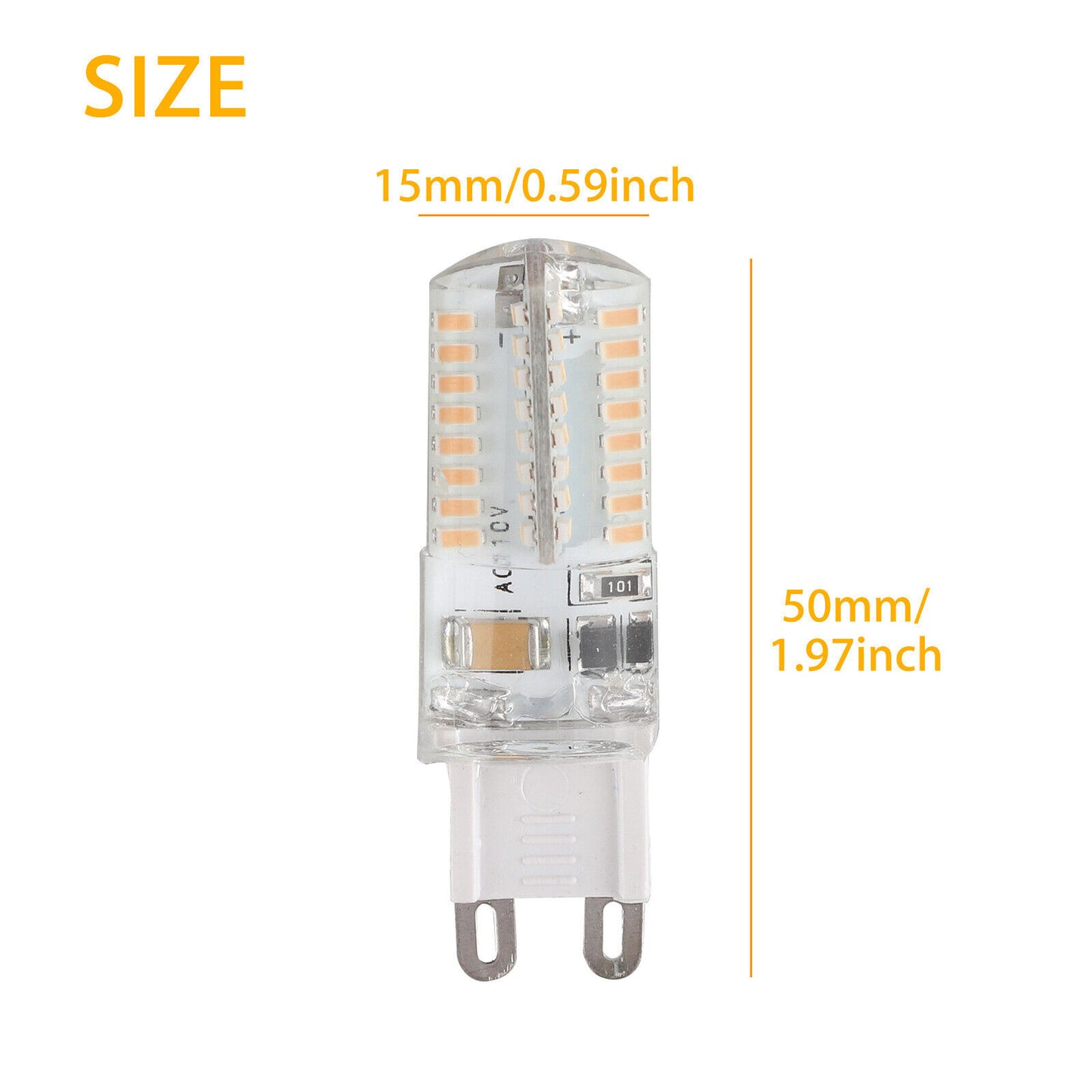 10 stk G9 Dæmpbar LED Majspære Lampe 6000K 3014 64SMD Daylight Home Light 25W US