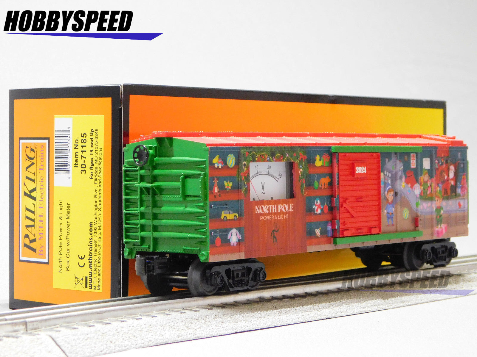 MTH RAILKING NORTH POLE CHRISTMAS POWER METER BOXCAR O GAUGE car 30-71185 MTH - KOEEK