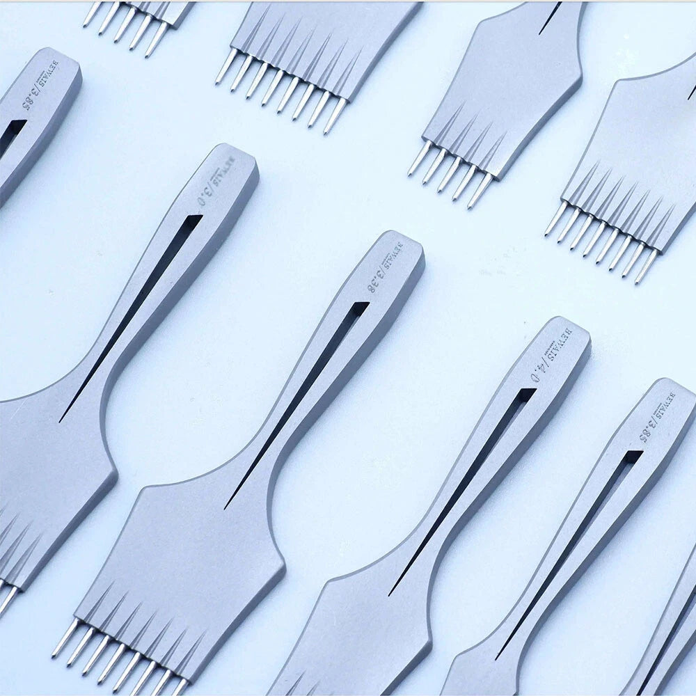 Leather Craft Round Hole Pricking Irons Stitching Lacing Punch Chisel Tool ISV 07FC0E-D4 - KOEEK