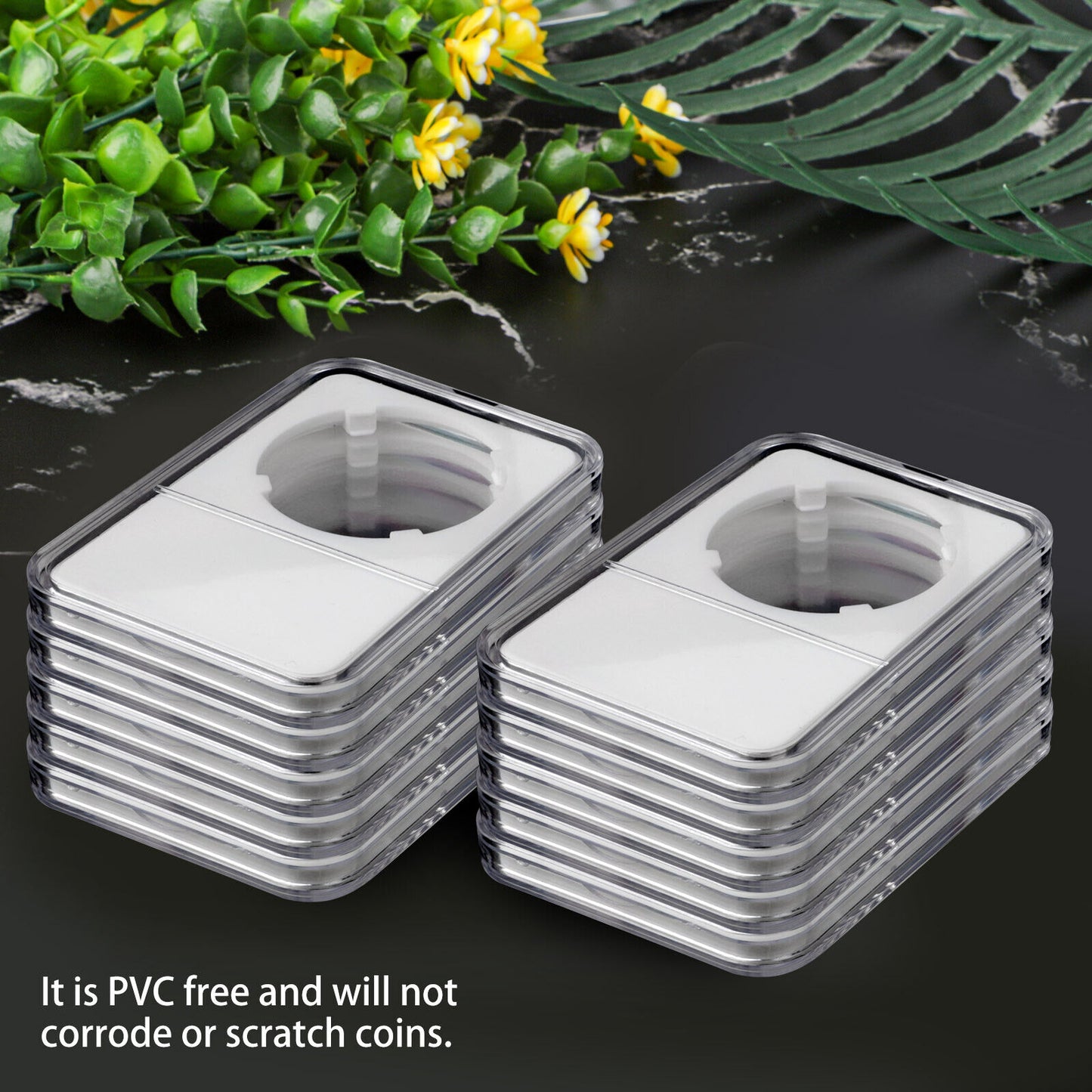 10 PCS Coin Slab Display Holder Stand Storage Case Box 31mm For JFK Half Dollar koeek - KOEEK