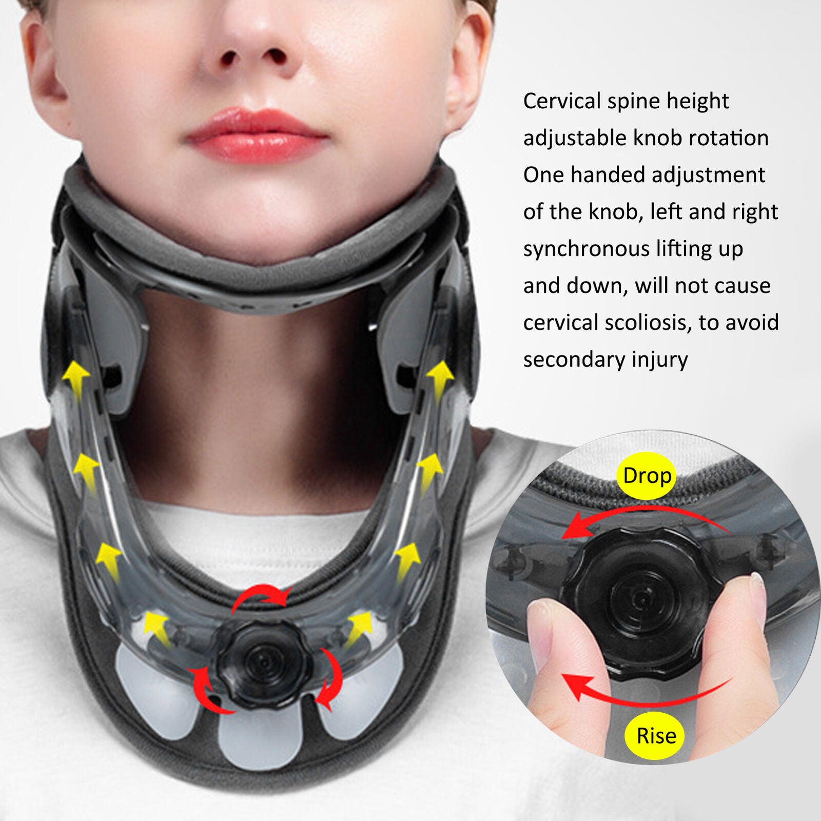 new Neck Brace Support Cervical Traction Device Collar Pain Relief Tool HGF koeek - KOEEK