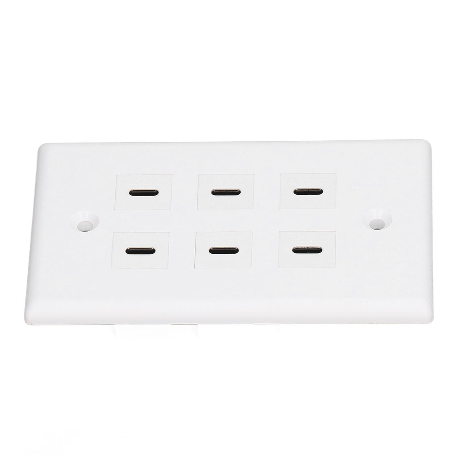 new 6 Port USB Type C Outlet Plug White USB Wall Plate With 6 Port USB C Socket koeek - KOEEK