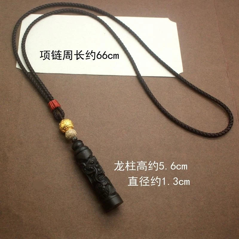 Sandalwood Dragon Pendant Sweater Chain Unisex Handmade Necklace Accessory Gift 07FC0E-D4 - KOEEK