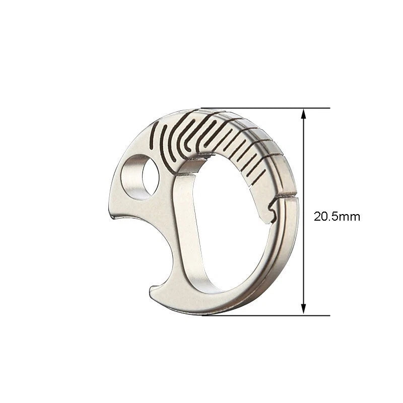 Mini Titanium Key Chain Carabiner Opener Outdoor EDC Travel Size Hanging Buckle 07FC0E-D4 - KOEEK